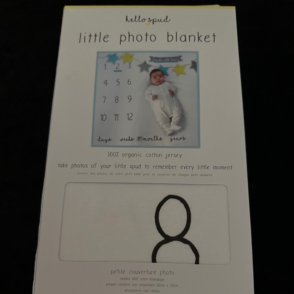 Baby Photo Blanket-Organic Cotton-Brand New